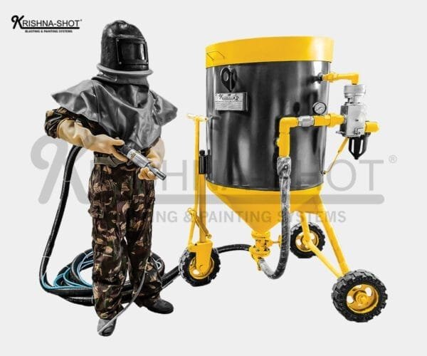 Portable Blaster and Portable Sandblaster Sand Blasting Machine for industrial surface cleaning.