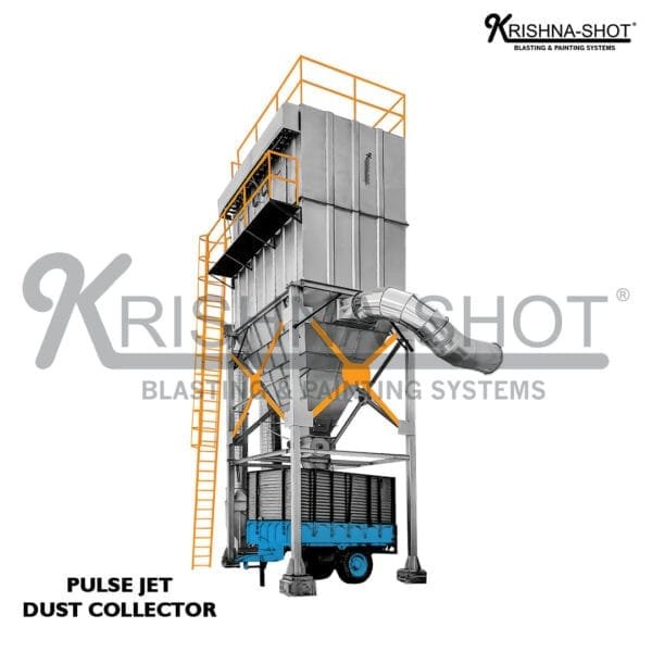 A powerful dust collector system designed to capture and filter dust particles from industrial environments, ensuring cleaner air quality.